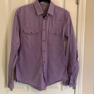 Lavender Pin Striped Express Fitted Oxford